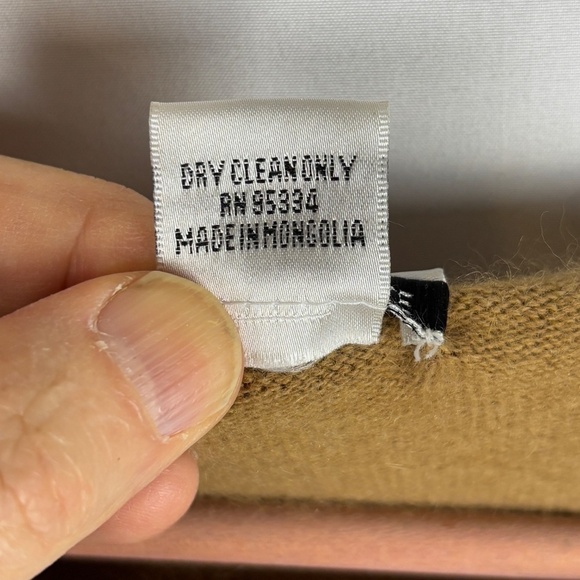 The Look Women Pullover Sweater Neutral Angora Merino Cashmere Quiet Luxury Tan - Picture 6 of 9